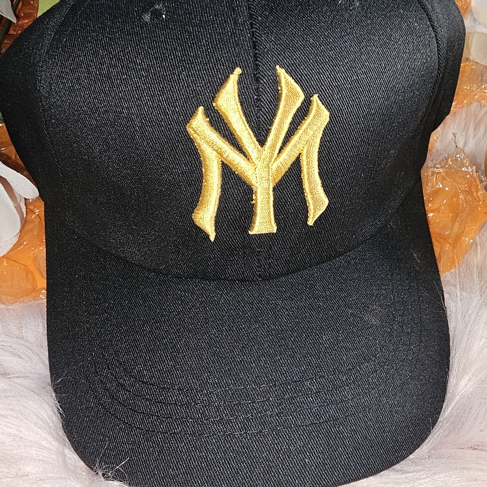 Black Cap with Gold Embroidery